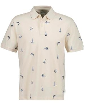 GANT Overhemden ,Wit ,Katoen Embroidered Ss Polo - Naturel