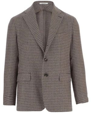 Tagliatore Kostuums ,Bruin ,Wol Wolmix Jas - Grijs