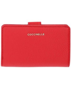 Coccinelle Mw5 Metallic Soft Wallet - Rot