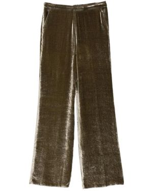Etro Broeken ,Bruin ,Fluwelen-Effect Broek - Groen