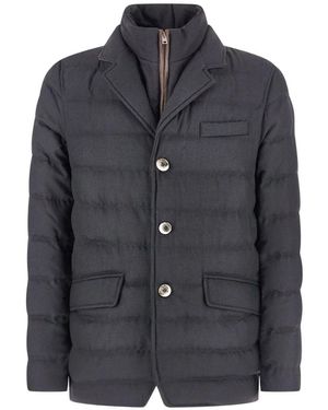 Herno Flanellen Donsblazer - Grijs