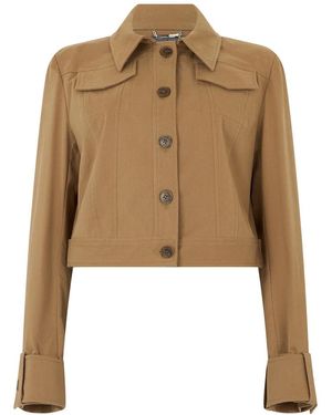 Alberta Ferretti Jassen ,Katoen Cropped Jacket - Naturel