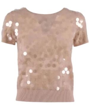 Max Mara Ronde Hals Gebreide Top - Roze
