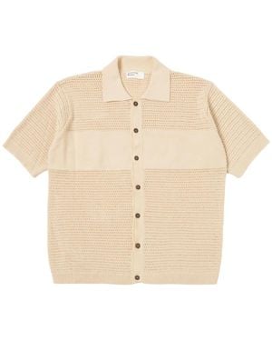 Universal Works Gestricktes T-Shirt Mit Knöpfen - Natur
