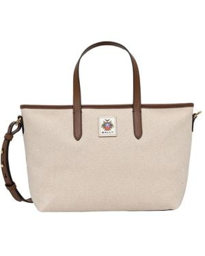 Bally Tassen ,Katoen Kleine Canvas Tote Bag - Naturel