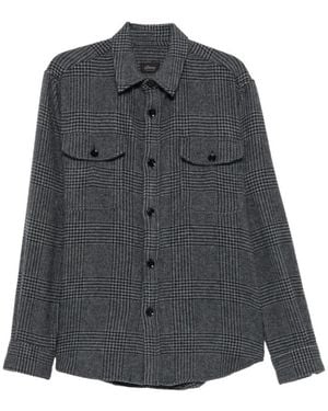 Brioni Prince Of Wales Karomuster Hemd - Grau