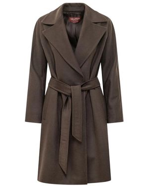 Max Mara Belted Coats - Brown