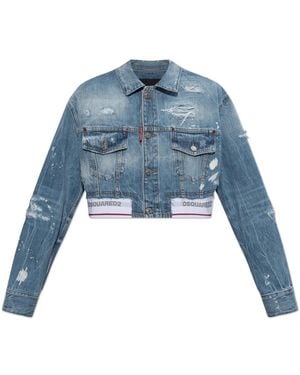 DSquared² Denimjas Met Vintage-Effect - Blauw