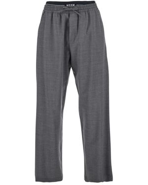 MSGM Straight Trousers - Grijs
