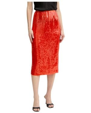 Patrizia Pepe Sequin Midi Rok - Rood