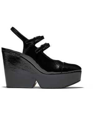 Robert Clergerie Schoenen ,Zwart ,Leer Open Teen Sleehakken