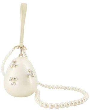 Simone Rocha Tassen ,Leer Micro Egg Crossbody - Wit