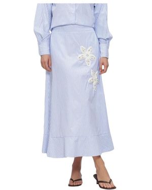 Notre-v Rokken ,Veelkleurig ,Katoen Nv-Hilka Maxi Rok - Blauw