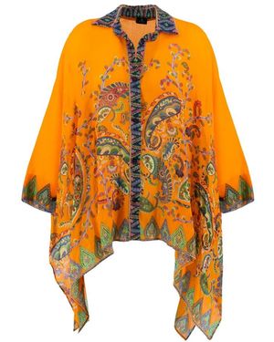 Etro Flare Poncho Strandblouse - Oranje