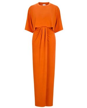ANDAMANE Kleedjes ,Oranje ,Leer Anja Cut Out T-Shirt Maxi Jurk