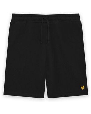 Lyle & Scott Korte Broeken ,Zwart ,Katoen Mid Bottoms Sports Loopback Shorts
