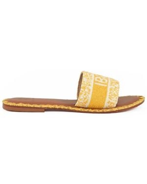 De Siena Leder Sandale Mit Anderen Fasern - Mettallic