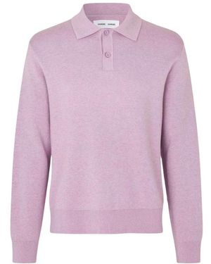 Samsøe & Samsøe Tops ,Paars ,Katoen Sanino Polo