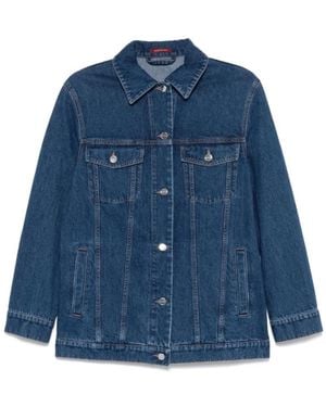 Gucci Logo-Print Jacket - Blue