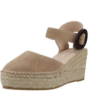 Macarena Schoenen ,Leer Yune Alpargata Serraje - Bruin