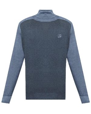Etro Truien & Vesten ,Blauw ,Wol Turtleneck Sweater