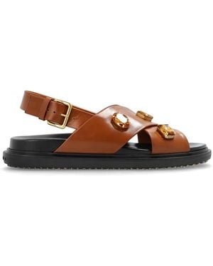 Marni Flat Sandals - Brown