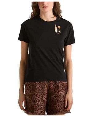 MC2 Saint Barth Tops ,Zwart ,Katoen T-Shirt Emilie