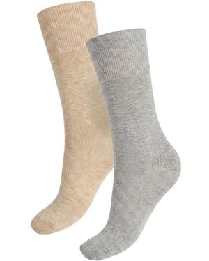 Wolford Baumwollmischung Frottee Socken 2Er-Pack - Grau