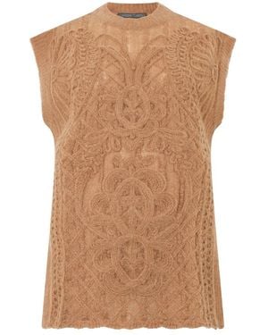 Alberta Ferretti Rippstrick-Top Ohne Ärmel - Braun