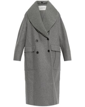 Lanvin Wollmantel Mit Abnehmbarem Kragen - Grau