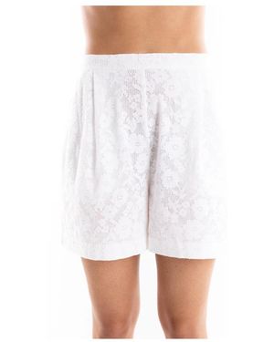 Marella Shorts Van Stof Met Kanten Effect - Wit