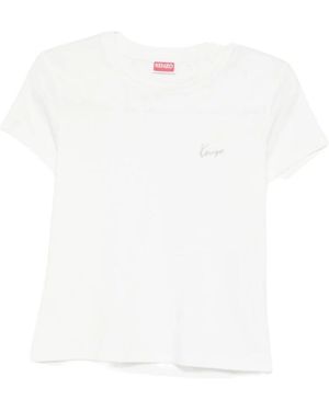 KENZO Tops ,Wit ,T-Shirt Met Ronde Hals