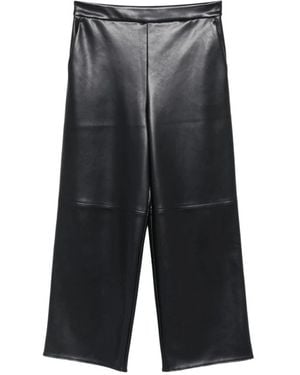 Max Mara Broeken ,Blauw ,Katoen Wijde Jersey Broek - Grijs