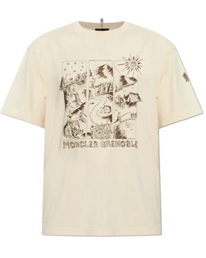 Moncler Tops ,Katoen Après-Ski T-Shirt - Naturel