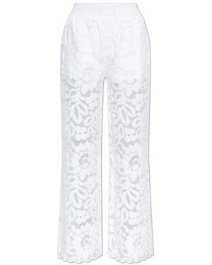 AllSaints Broeken ,Wit ,Katoen Amelie Straight Leg Lace Pants