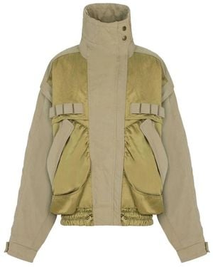Balmain Bomberjacke Aus Baumwolle Und Twill - Grün