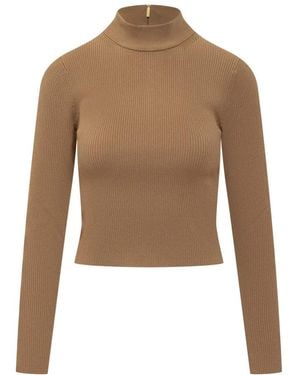 Michael Kors Gerippter Strick-Rollkragenpullover - Braun
