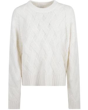 Allude Round-Neck Knitwear - White