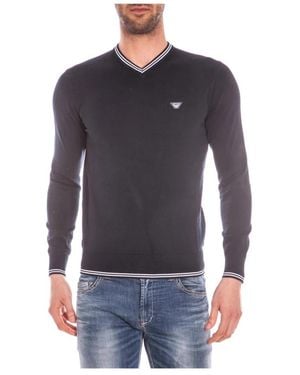 Armani Jeans V-Ausschnitt Pullover - Blau