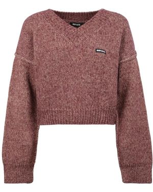 ROTATE BIRGER CHRISTENSEN V-Ausschnitt Pullover Aus Merinowolle - Lila