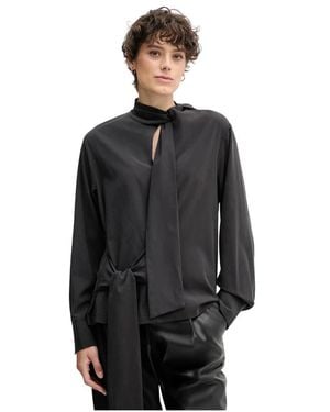 Sandro Ferrone Blouse Met Strikdetail - Zwart