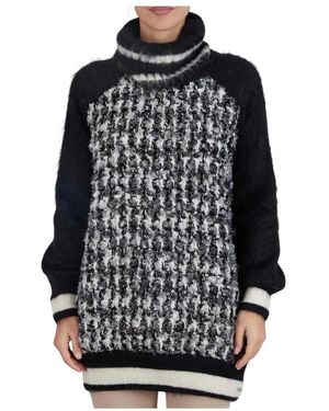 Kiton Textured Fantasy Mohair En Wollen Trui - Zwart