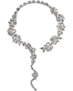 Simone Rocha Accessoires ,Grijs ,Collana Con Pendenti Floreali - Metallic