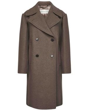 Dries Van Noten Double-Breasted Coats - Marrone