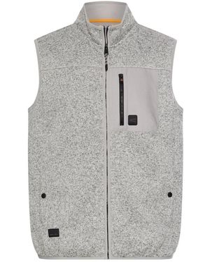 Camel Active Jassen ,Grijs ,Katoen Fleece Vest Met Warme Voering