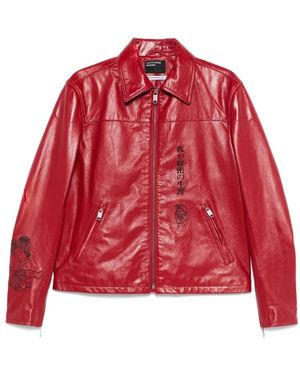 Enfants Riches Deprimes Leather Jackets - Red