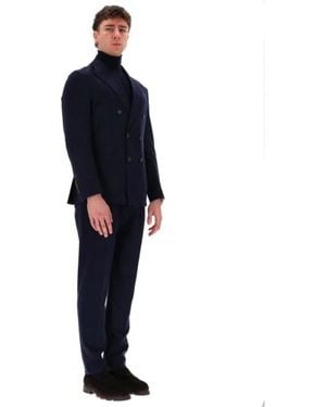 Eleventy Double Breasted Suits - Blue