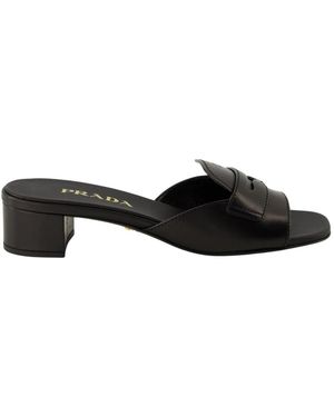 Prada Schoenen ,Zwart ,Leer Leren Mules