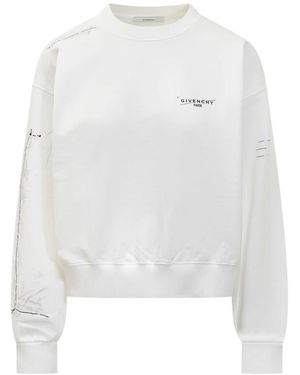 Givenchy Sweatshirt Van Fleece Met Trompe L'Œil-Patroon - Wit