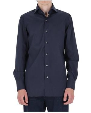Finamore 1925 Overhemden ,Blauw ,Katoen Napoli Shirt